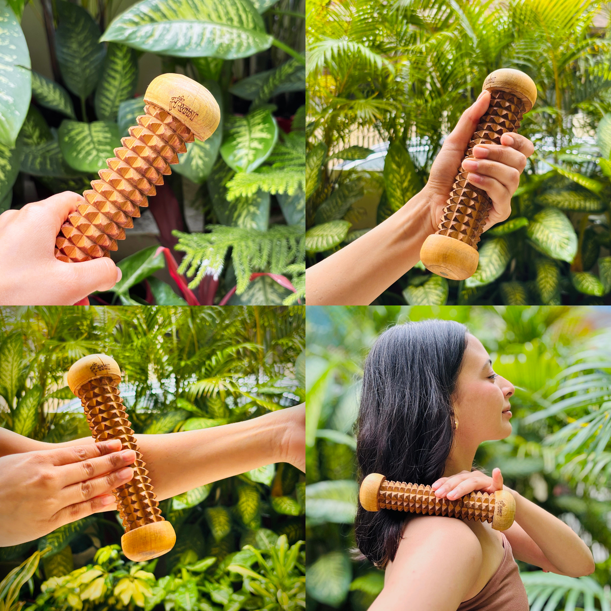 Wooden muscle recovery roller