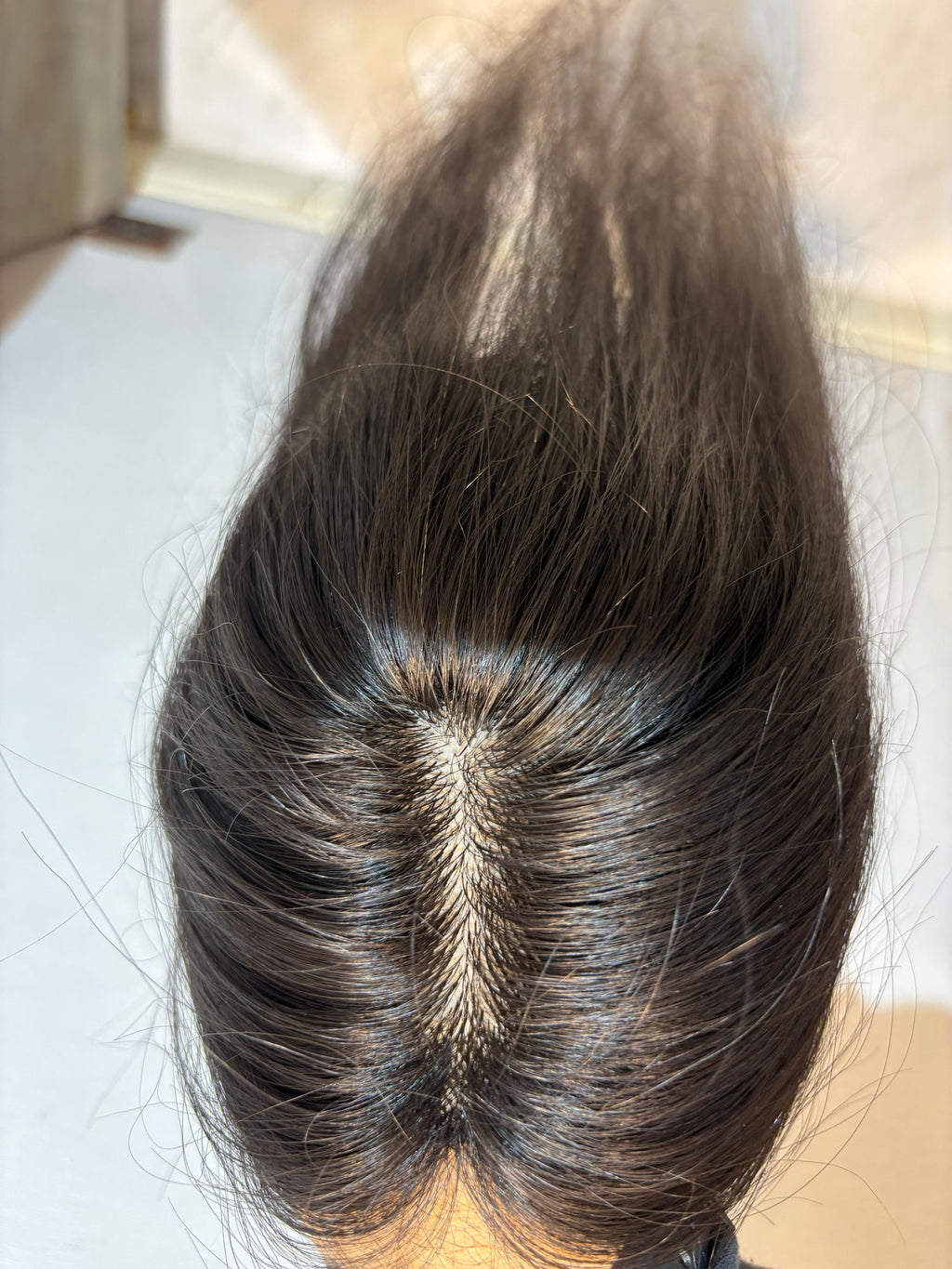 Hair Topper for Backcombed Hair | Silk Base | Natural Black | Straight | Remy Hair India